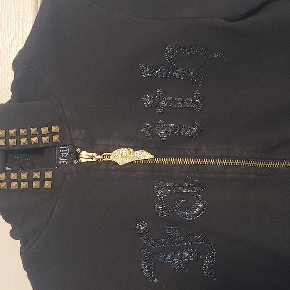 Faith Connexion Small Studded black and gold Hoodie Small - Picture 3 of 3
